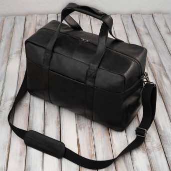 Torba podróżna męska skórzana duża pojemna czarna Paolo Peruzzi SL-10-BL