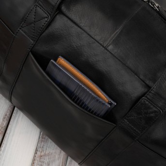 Torba podróżna męska skórzana duża pojemna czarna Paolo Peruzzi SL-10-BL