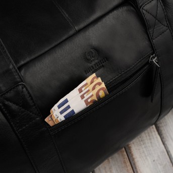 Torba podróżna męska skórzana duża pojemna czarna Paolo Peruzzi SL-10-BL