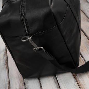 Torba podróżna męska skórzana duża pojemna czarna Paolo Peruzzi SL-10-BL