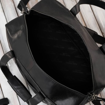 Torba podróżna męska skórzana duża pojemna czarna Paolo Peruzzi SL-10-BL