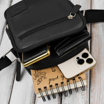 Listonoszka męska skórzana na ramię czarna Paolo Peruzzi AY-27-BL