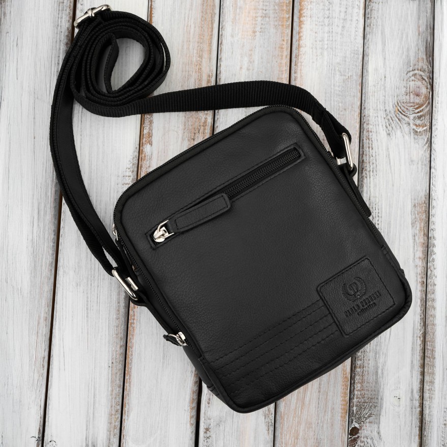 Listonoszka męska skórzana czarna Paolo Peruzzi AY-27-BL – saszetka na ramię