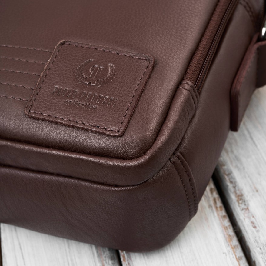 Listonoszka męska skórzana na ramię brązowa Paolo Peruzzi AY-27-BR