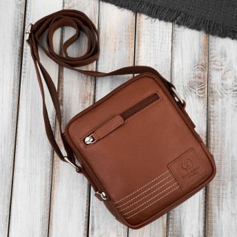 Listonoszka męska skórzana koniakowa Paolo Peruzzi AY-27-CG – saszetka na ramię