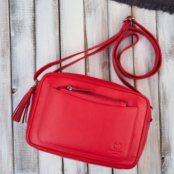 Torebka damska skórzana listonoszka na ramię Paolo Peruzzi AY-20-RD – czerwona, elegancka i praktyczna