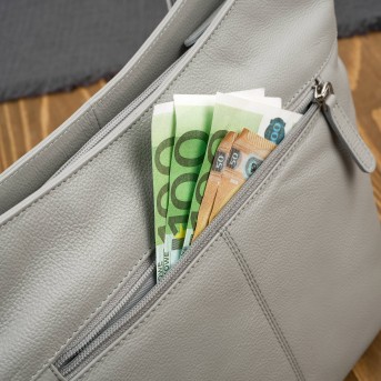 Torebka skórzana damska na ramię szara listonoszka Paolo Peruzzi AY-23-GRE