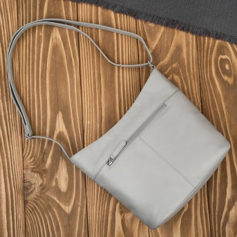 Torebka damska skórzana na ramię pojemna szara Paolo Peruzzi AY-23-GRE