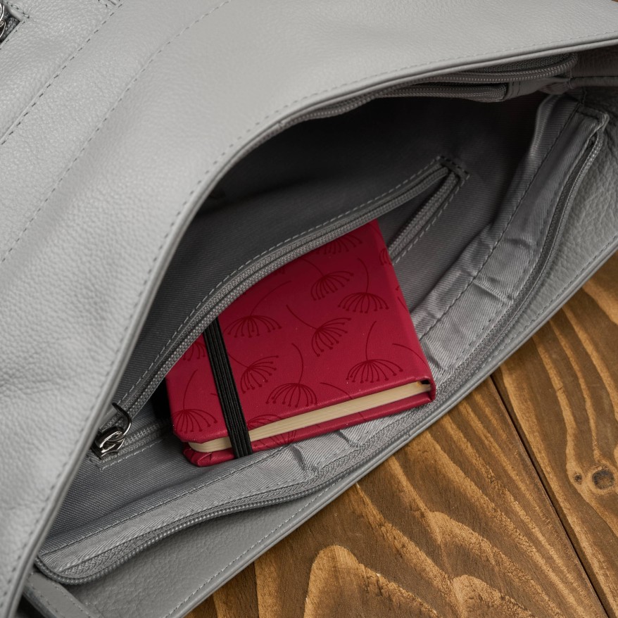 Torebka skórzana damska na ramię szara listonoszka Paolo Peruzzi AY-23-GRE