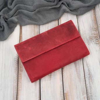 Czerwony duży portfel damski skórzany vintage z RFID T-134-HRD Paolo Peruzzi– idealny do codziennego stylu