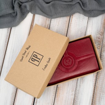 Czerwony duży portfel damski skórzany z RFID T-134-RD Paolo Peruzzi– idealny do codziennego stylu