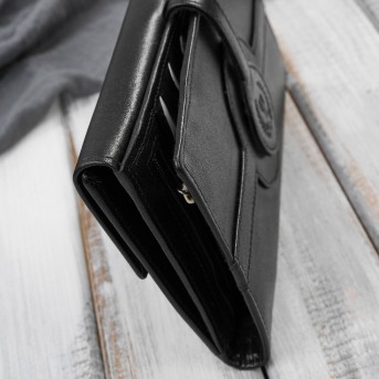 Czarny duży portfel damski skórzany z RFID T-134-BL Paolo Peruzzi– idealny do codziennego stylu