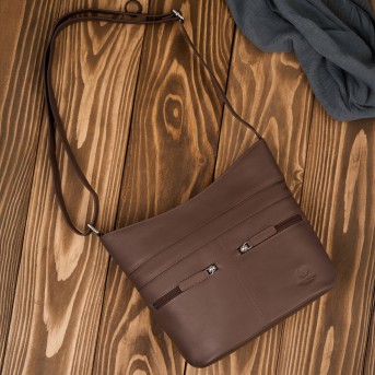 Torebka skórzana damska na ramię brązowa listonoszka Paolo Peruzzi AY-23-BR