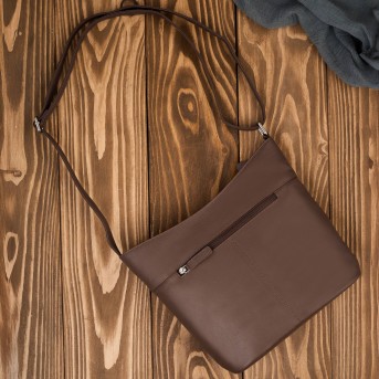 Torebka skórzana damska na ramię brązowa listonoszka Paolo Peruzzi AY-23-BR