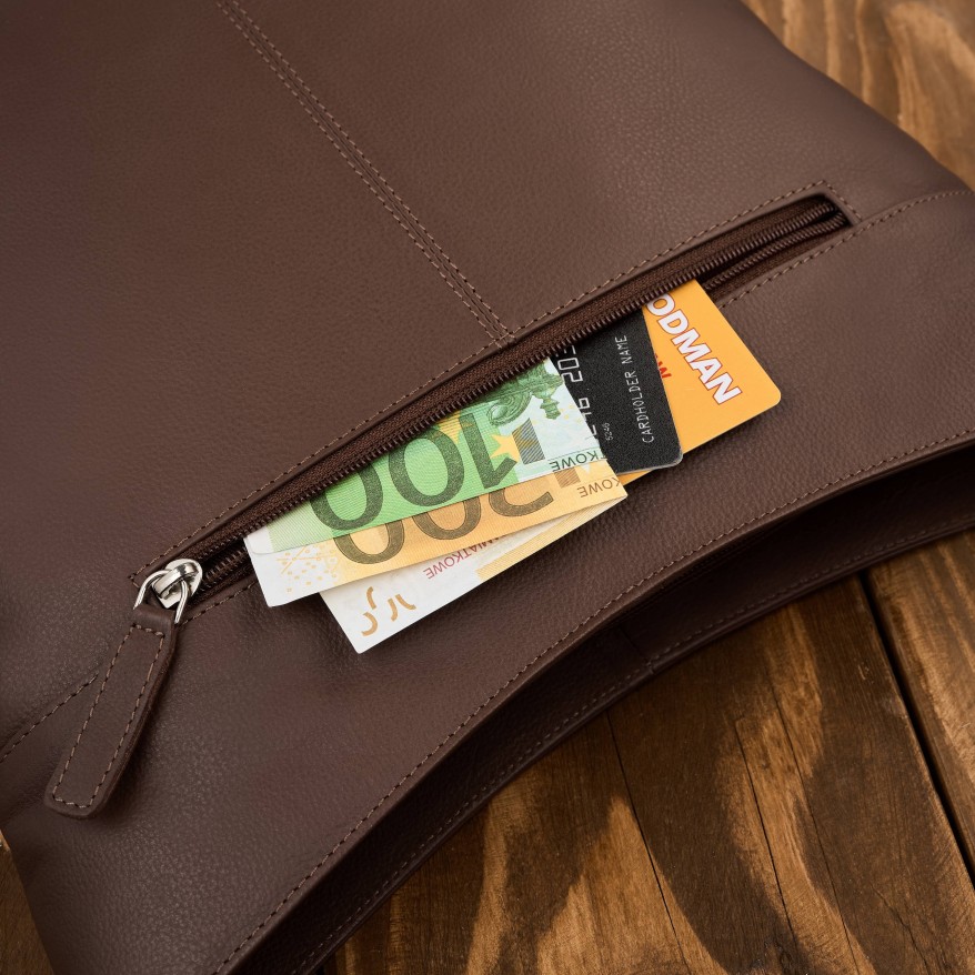 Torebka skórzana damska na ramię brązowa listonoszka Paolo Peruzzi AY-23-BR