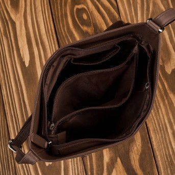 Torebka skórzana damska na ramię brązowa listonoszka Paolo Peruzzi AY-23-BR