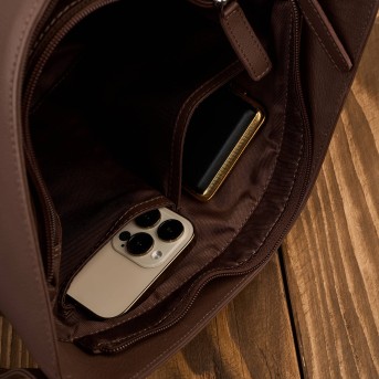 Torebka skórzana damska na ramię brązowa listonoszka Paolo Peruzzi AY-23-BR