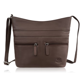 Torebka damska skórzana na ramię pojemna brązowa Paolo Peruzzi AY-23-BR