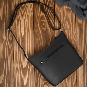 Torebka skórzana damska na ramię czarna listonoszka Paolo Peruzzi AY-23-BL