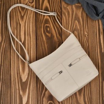 Torebka skórzana damska na ramię beżowa listonoszka Paolo Peruzzi AY-23-BG