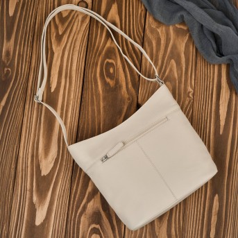 Torebka skórzana damska na ramię beżowa listonoszka Paolo Peruzzi AY-23-BG