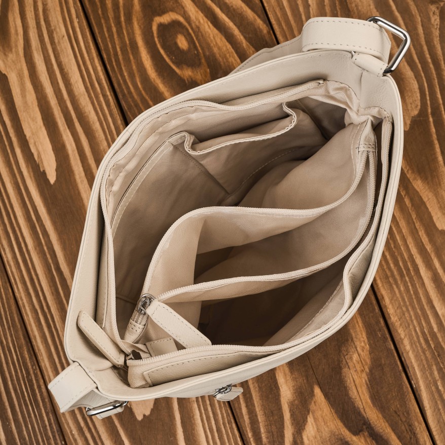 Torebka skórzana damska na ramię beżowa listonoszka Paolo Peruzzi AY-23-BG