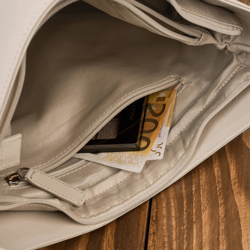 Torebka skórzana damska na ramię beżowa listonoszka Paolo Peruzzi AY-23-BG