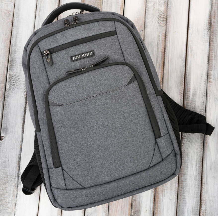 Plecak na laptopa szary wodoodporny usztywniany Paolo Peruzzi AS-03-DGR