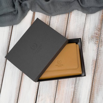 Portfel damski skórzany żółty duży w orientacji poziomej z RFID Paolo Peruzzi SL-07-MNG