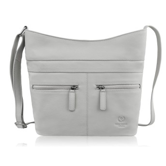 Torebka damska skórzana na ramię pojemna szara listonoszka Paolo Peruzzi AY-23-GRE