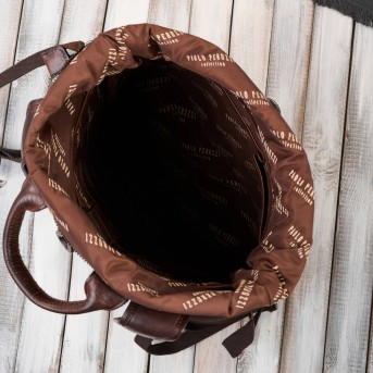 Plecak skórzany vintage roll top na laptopa miejski brązowy Paolo Peruzzi SL-02-BR