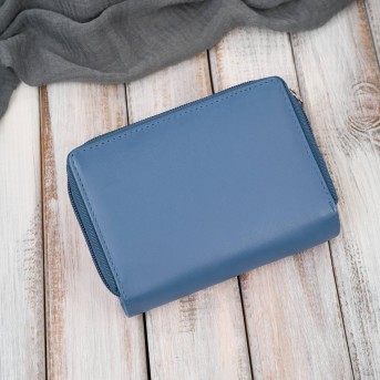 Portfel damski skórzany błękitny duży w orientacji poziomej z RFID Paolo Peruzzi SL-07-CB