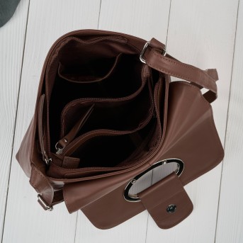 Listonoszka damska ze skóry naturalnej brązowa klasyczna na co dzień AY-19-BR Paolo Peruzzi