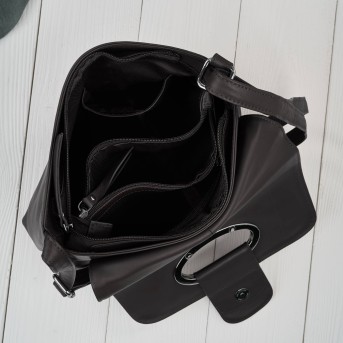 Listonoszka damska ze skóry naturalnej ciemnobrązowa klasyczna na co dzień AY-19-DBR Paolo Peruzzi