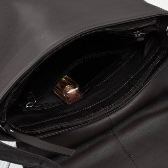 Listonoszka damska ze skóry naturalnej ciemnobrązowa klasyczna na co dzień AY-19-DBR Paolo Peruzzi