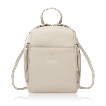 Plecak damski skórzany miejski mały beżowy elegancki AY-26-BG