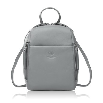 Plecak damski skórzany miejski mały szary elegancki AY-26-GR