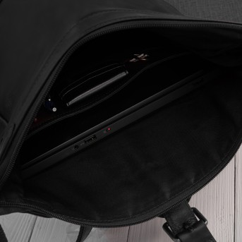 Plecak Roll Top Skórzany Vintage na Laptopa Czarny Unisex AY-32-BL | Miejski Styl