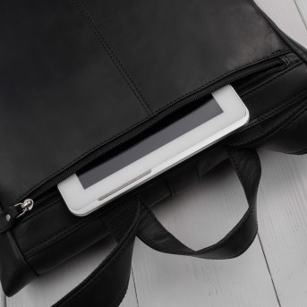 Plecak Roll Top Skórzany Vintage na Laptopa Czarny Unisex AY-32-BL | Miejski Styl