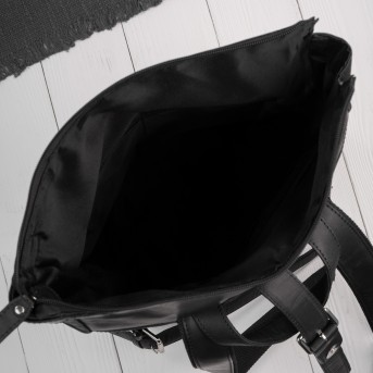 Plecak Roll Top Skórzany Vintage na Laptopa Czarny Unisex AY-32-BL | Miejski Styl