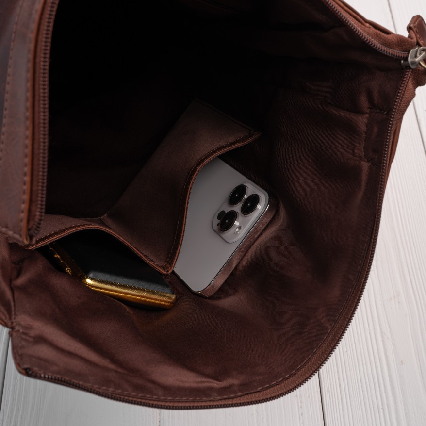 Plecak Roll Top Skórzany Vintage na Laptopa Koniakowy Unisex AY-32-CG | Miejski Styl