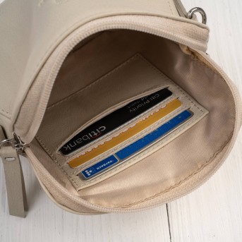 Torebka damska mała skórzana kopertówka beżowa Paolo Peruzzi