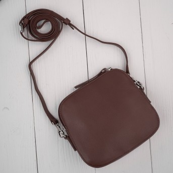 Torebka damska mała skórzana kopertówka na ramię brązowa Paolo Peruzzi