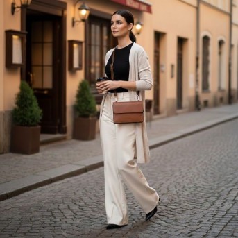 Mała skórzana torebka damska 2w1 koniakowa| Elegancka kopertówka i torebka na ramię – AY-21-CG