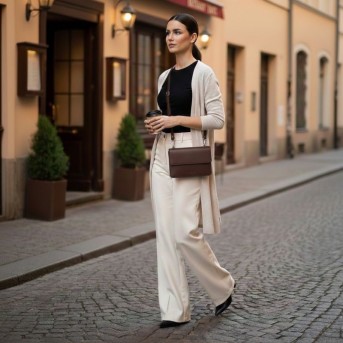 Mała skórzana torebka damska 2w1 brązowa| Elegancka kopertówka i torebka na ramię – AY-21-BR