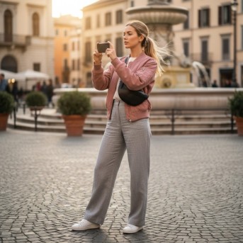 Saszetka damska skórzana nerka crossbody do ręki czarna Paolo Peruzzi SL-05-BL