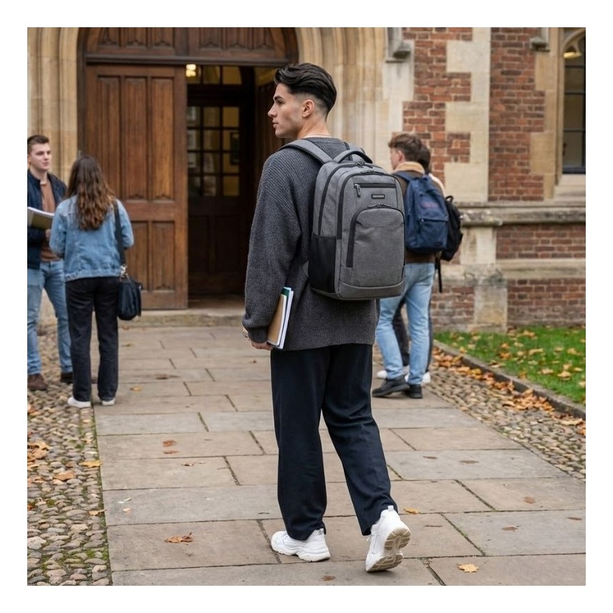 Plecak na laptopa szary wodoodporny usztywniany Paolo Peruzzi AS-03-DGR