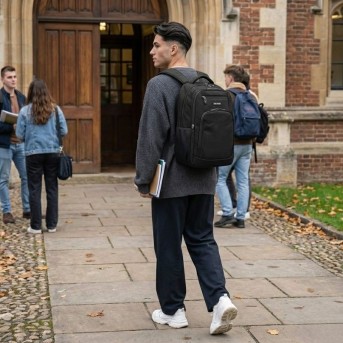 Plecak na laptopa męski wodoodporny usztywniany czarny AS-03-BL Paolo Peruzzi