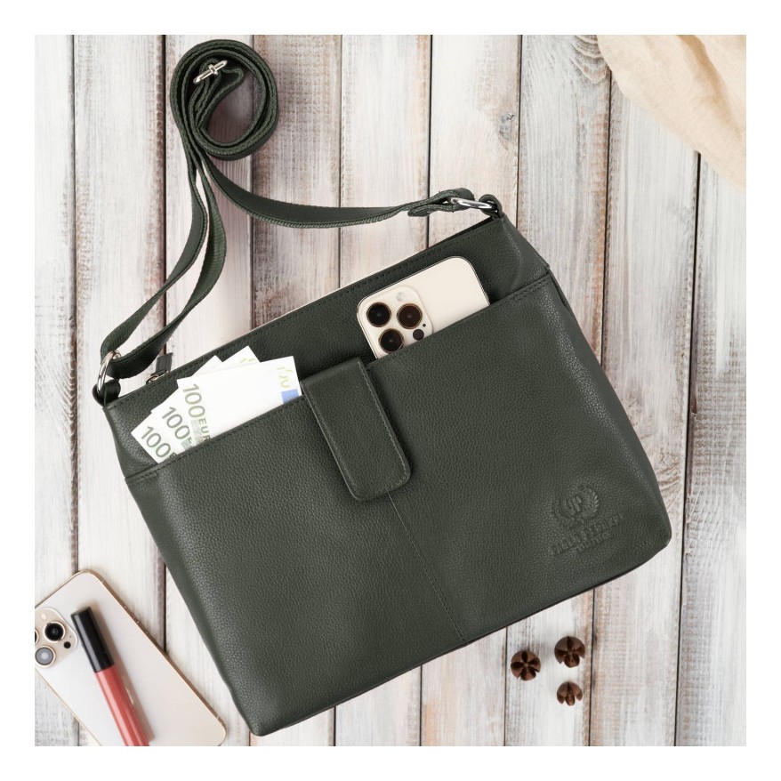 Torebka damska listonoszka skórzana na ramię koniakowa Paolo Peruzzi