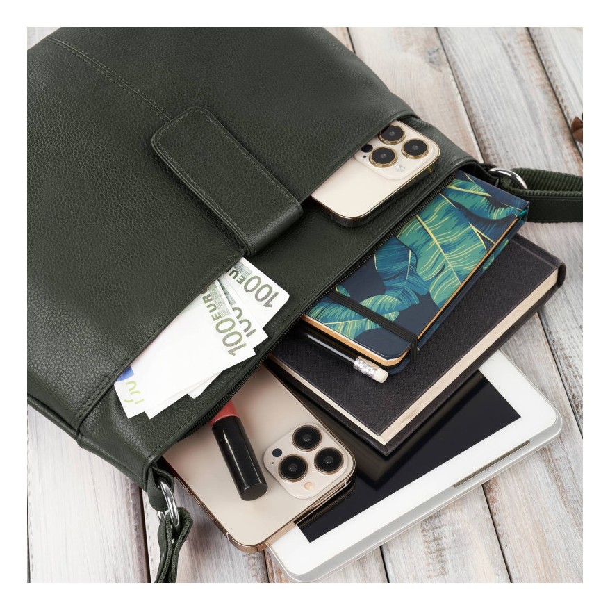 Torebka damska listonoszka skórzana na ramię koniakowa Paolo Peruzzi